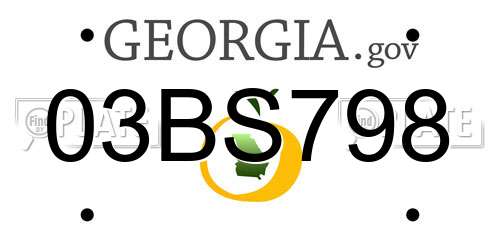 03BS798 Georgia License Plate