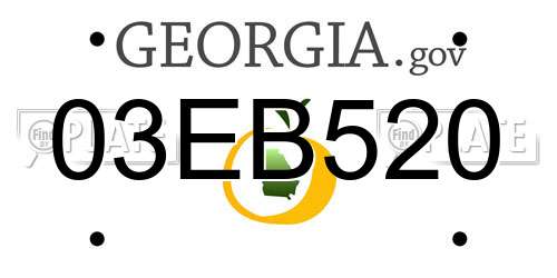 03EB520 Georgia License Plate