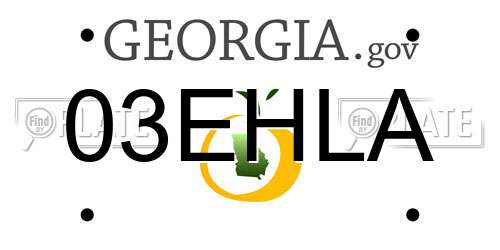 03EHLA Georgia License Plate