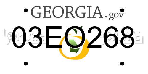 03EO268 Georgia License Plate