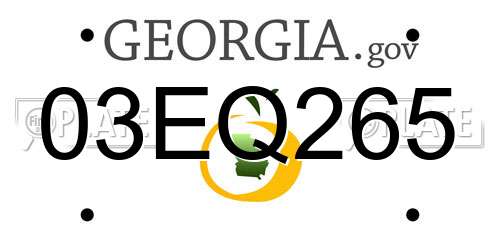 03EQ265 Georgia License Plate