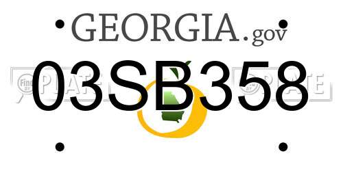 03SB358 Georgia License Plate