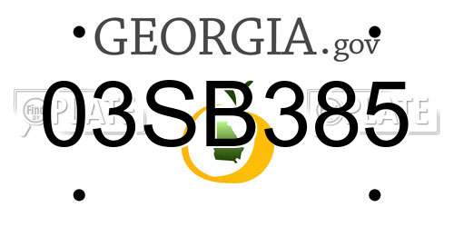 03SB385 Georgia License Plate