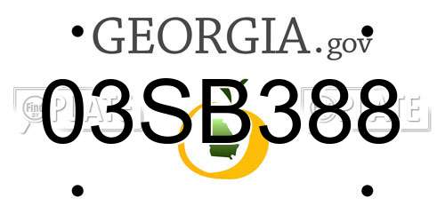 03SB388 Georgia License Plate