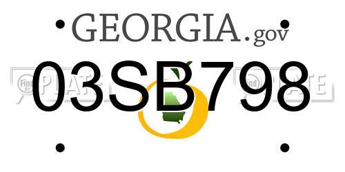03SB798 Georgia License Plate
