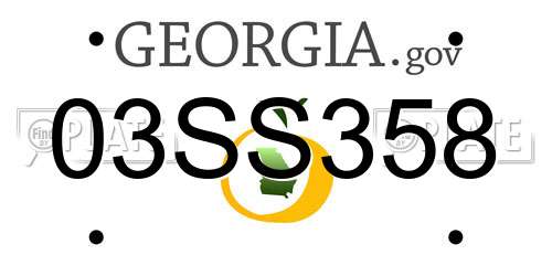 03SS358 Georgia License Plate