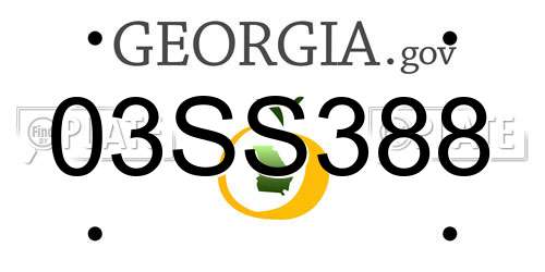 03SS388 Georgia License Plate
