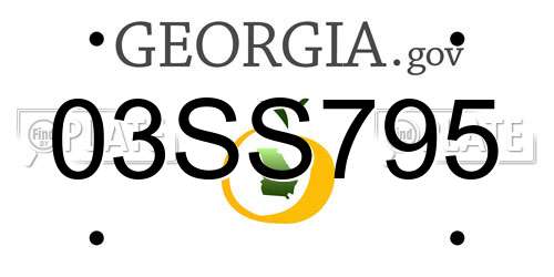 03SS795 Georgia License Plate