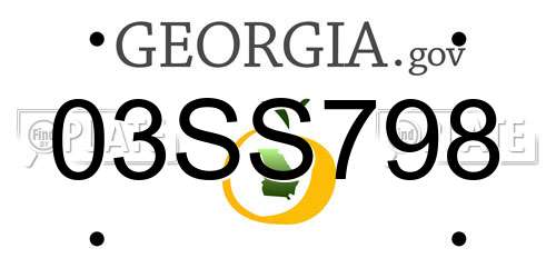 03SS798 Georgia License Plate