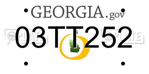 03TT252 Georgia License Plate