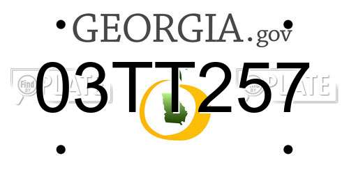 03TT257 Georgia License Plate