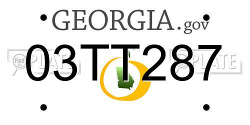 03TT287 Georgia License Plate