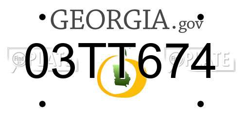 03TT674 Georgia License Plate