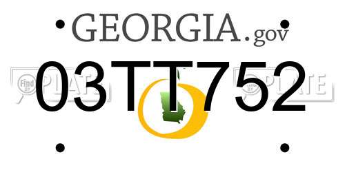 03TT752 Georgia License Plate