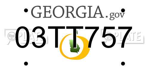 03TT757 Georgia License Plate