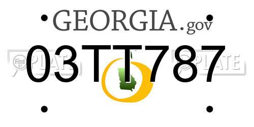 03TT787 Georgia License Plate