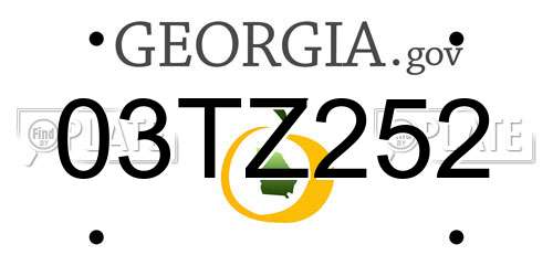 03TZ252 Georgia License Plate