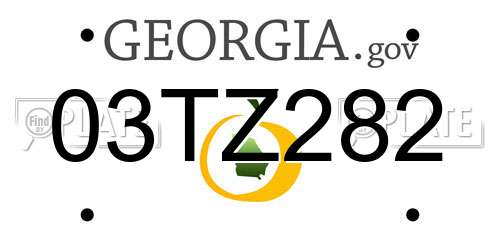 03TZ282 Georgia License Plate