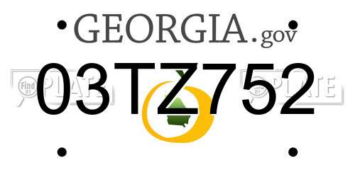 03TZ752 Georgia License Plate