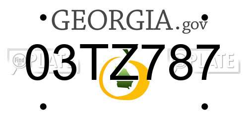 03TZ787 Georgia License Plate