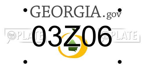 03Z06 Georgia License Plate
