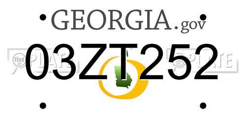03ZT252 Georgia License Plate