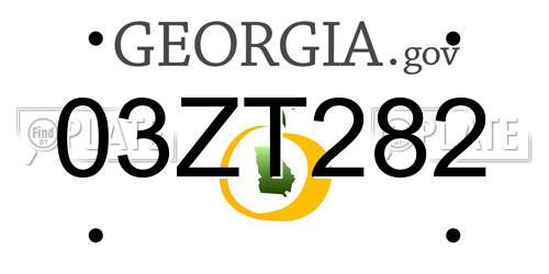 03ZT282 Georgia License Plate