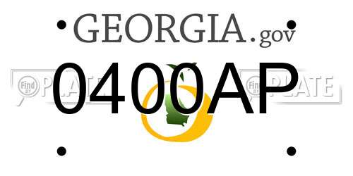 0400AP Georgia License Plate