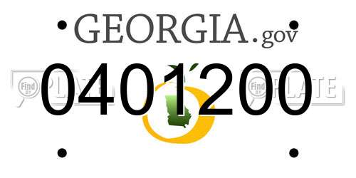 0401200 Georgia License Plate