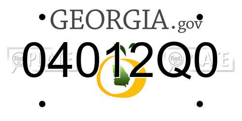 04012Q0 Georgia License Plate