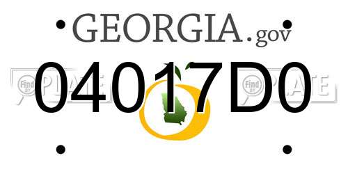 04017D0 Georgia License Plate