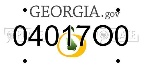 04017O0 Georgia License Plate