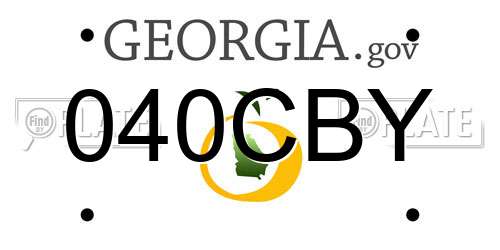 040CBY Georgia License Plate