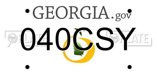 040CSY Georgia License Plate