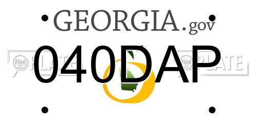 040DAP Georgia License Plate