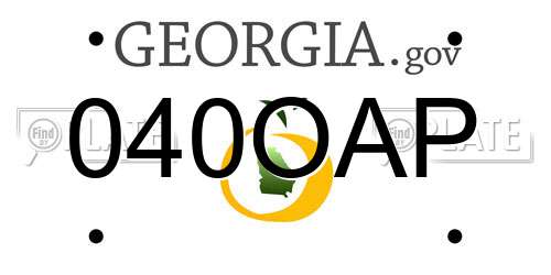040OAP Georgia License Plate