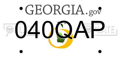 040QAP Georgia License Plate