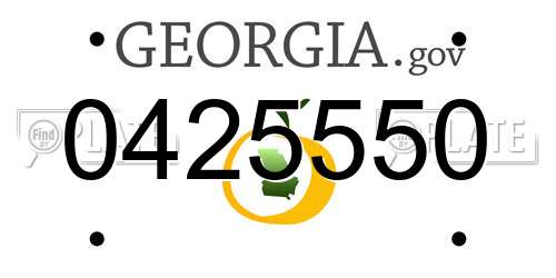 0425550 Georgia License Plate