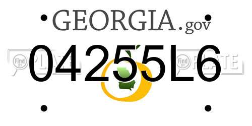 04255L6 Georgia License Plate