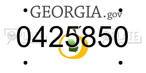 0425850 Georgia License Plate
