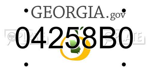 04258B0 Georgia License Plate