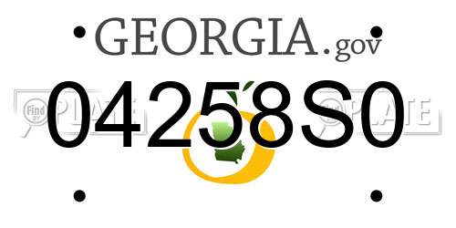 04258S0 Georgia License Plate
