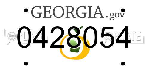 0428054 Georgia License Plate