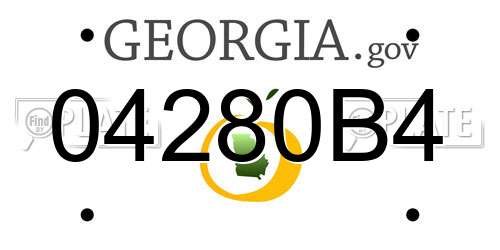 04280B4 Georgia License Plate