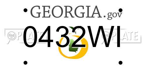 0432WI Georgia License Plate