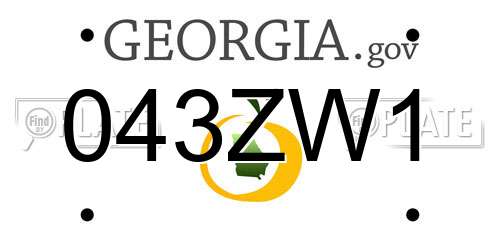 043ZW1 Georgia License Plate