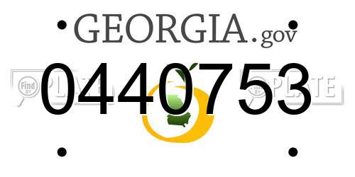 0440753 Georgia License Plate