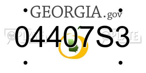 04407S3 Georgia License Plate