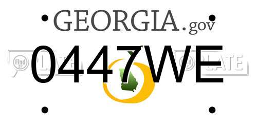 0447WE Georgia License Plate