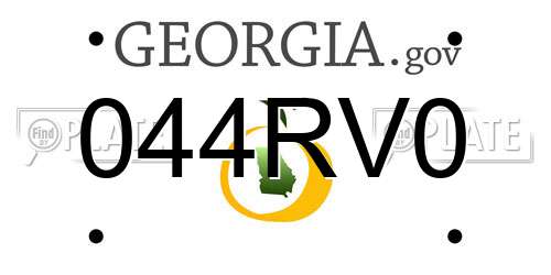 044RV0 Georgia License Plate